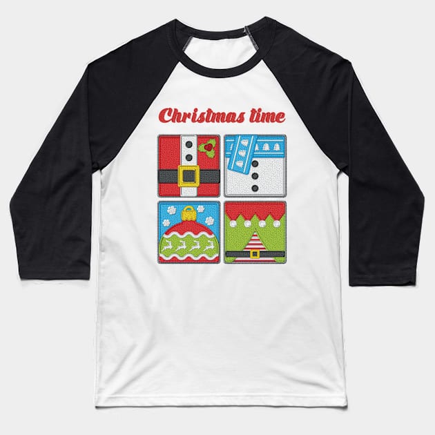 Christmas Time Baseball T-Shirt by DimDesArt